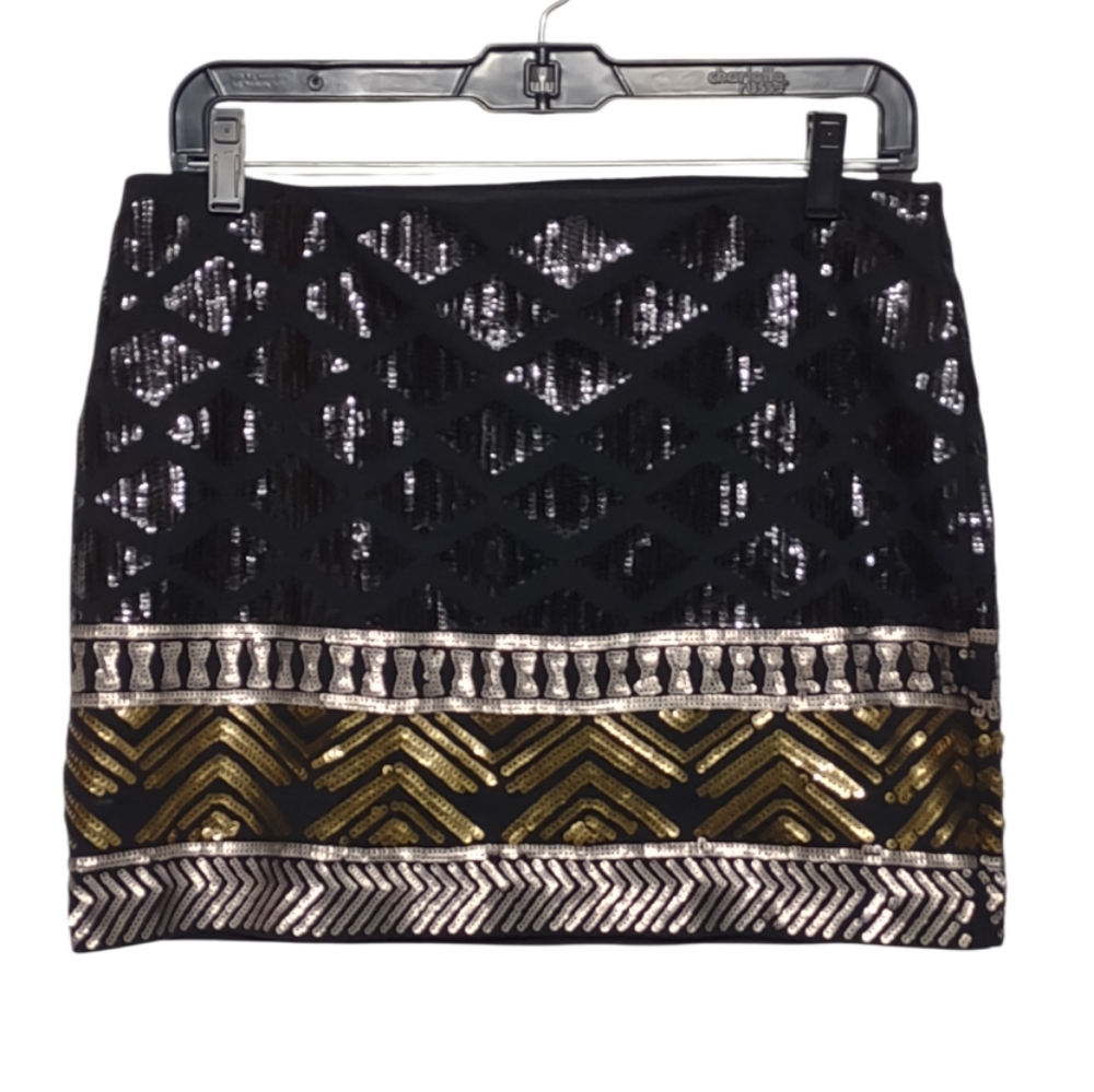 Express Diamond Sequin Mini Skirt Size Small Metallic Sequin Rave Festival